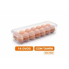 Organizador de Ovos para Geladeira 14 Ovos com Tampa Porta Ovos Transparente BPA Free