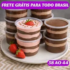 Pote com Tampa Redondo 250ml Pote Descartável Bolo Doces Caldos Potinho Kit 24, 48, 72, 98 un