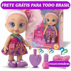 Brinquedo para Menina Coleção Club Girls Boneca Articulada com 3 Surpresas Aleatórias Colecionável