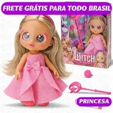 Boneca Witch Sunny Princesa 30cm com Varinha Anel e Chave Mágica Brinquedo Infantil