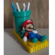Porta Caneta e Lápis Super Mario | Organizador Decorativo | Decoração Gamer Escritorio