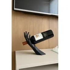 Suporte Garrafa Formato Mão Minimalista Decorativa Moderna Vinho Decoração sala cozinha mesa