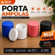 Organizador de Ampolas Porta 4 Unidades | Estojo Rígido para Ampolas de Vidro | Case Protetor Portátil para Medicamentos