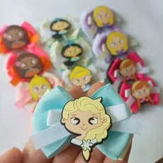 Laço Temático Princesas Disney - Par de laço cabelo infantil menina ideal para lembrancinha