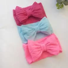 Kit turbante Maxi de bebê menina com 3 unidades - feitas a mão super confortável