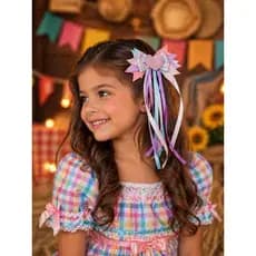 Par Laço Junino Infantil Menina ideal para Festa Junina ou São João Fantasia infantil
