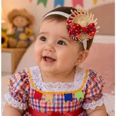 Faixinha Laço Junino bebê Menina ideal para Festa Junina ou São João e ensaio newborn