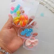 Kit Presilhas e Elástico para penteado de cabelo meninas ideal para volta às aulas