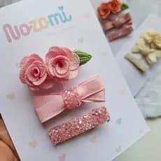 Kit 3 Presilhas Para Meninas - Jardim Encantado Brilho