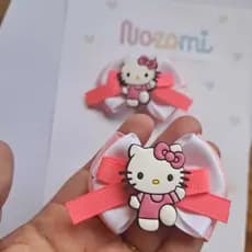Laço Temático Hello Kitty - Par de laço cabelo infantil menina ideal para lembrancinha