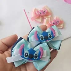 Laço Temático Stitch - Par de laço cabelo infantil menina ideal para lembrancinha