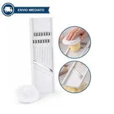 Cortador Fatiador Ralador Dupla Face Manual Keita 21cm Branco