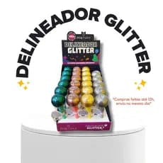 DELINEADOR GLITTER MIA MAKE DELINEADOR CARNAVAL DEINEADOR COLORIDO DOURADO ROSA PRATA AZUL MAQUIAGEM