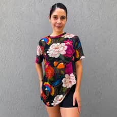 Blusa de tule feminina academia camisetão fitness moda treino estilosa tule