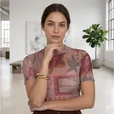 blusa tule feminina estilosa blusa de tule manga curta transparente moderno look
