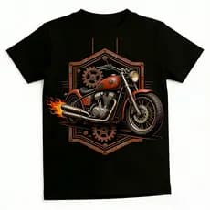 Camiseta Unissex Oversized Plus Size Feminina Masculina Estampa Moto Retro  Chamas e Engrenagens em Estilo Steampunk