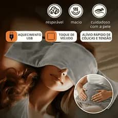 Compressa Térmica USB Alívio Cólica Menstrual Fadiga Ocular Manta 3 Temp Veludo Premium Original