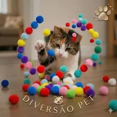 Bolinha Pompom Brinquedo Para Gatos Bolinhas Coloridas Macio 3cm Sem Guizo Interativo Diversão