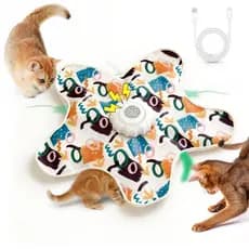 Brinquedo Gato Automático Caça Rato Penas Interativo Antiestresse Recarregável 1200mAh Tipo C