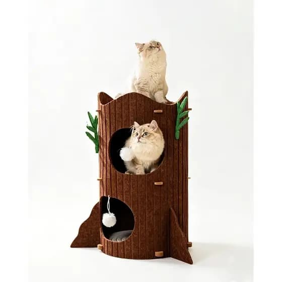 Casa Torre Para Gatos Arranhador Feltro Rigido Playground Modular Cama Toca Interativo