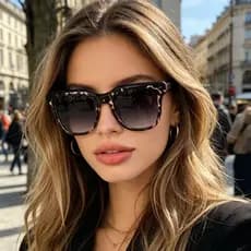 Europeu americano na moda legal influenciador rua tiro óculos cor única correspondência olho de gato óculos de sol moda