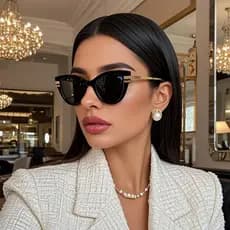 Óculos de sol retrô Fashion olho de gato feminino na moda óculos de sol combinados