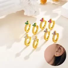 Novo produto brincos de flores cravejados de diamantes, brincos frescos, doces, requintados, joias femininas