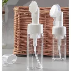 Frasco Pump Espumador Para Limpeza Facial Skin Care Com Escova De Silicone Portátil Para Viagem