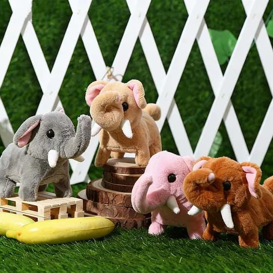 Elefante Filhote de Pelúcia Elétrico - Brinquedo Andante com Aceno, Ideal para Bebês