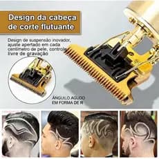 Aparador de Barba e Cabelo Elétrico Profissional, Máquina de Acabamento Sem Fio