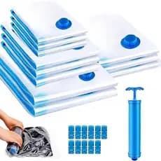 Saco a Vácuo 40×60 50×70 60×80 80×100 Mala Organizador Kit 5 10 15 peças+Bomba de ar