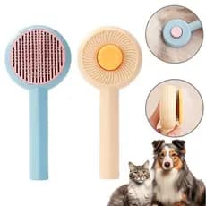 Escova de Pelo para Pets: Auto-Limpante, Qualidade, Plástica Ecológica. Removedor de Pelos para Cães/Gatos, Segura, com