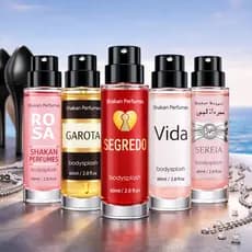 Kit 5 Bodysplash Femininos 60ml Famosos Importado Premium Alta Fixação Spray Arabe