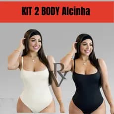 Kit 2 Body Feminino Alcinha Regata Decote Reto com Forro Suplex