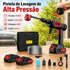 RubroX 6 em 1 Lavadora de Alta Pressão 300w Motor Sem Escovas Longa Duração Para Carros e Jardins