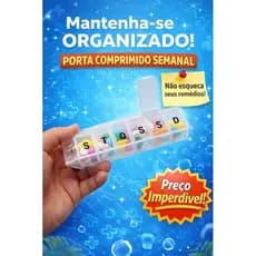 Porta Comprimido com marcador Semanal Organizador de Medicamentos 7 Dias