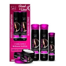 Kit Capilar Soul + Liso para Cabelos Lisos e Alisados Soul Cosméticos
