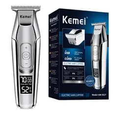Maquina Acabamento Kemei KM-5027 Trimmer Barba LCD 4 Velocidades Profissional Sem Fio Bivolt