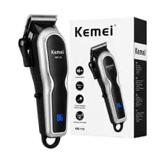 Maquina Cortar Cabelo Kemei KM-119 Profissional 15W Sem Fio LED Fade Barbearia Bivolt