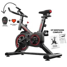 Bicicleta Bike Ergométrica Spinning Musculação Profissional Academia Exercício Monitor Preto 120kg
