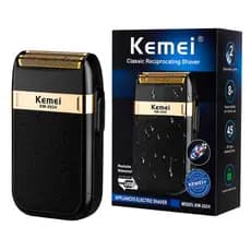 Barbeador Eletrico Shaver Kemei KM-2024 Foil Acabamento Zero Sem Fio Recarregavel Bivolt