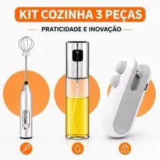 Kit Cozinha  3 Peças USB Recarregável Mini Batedor Elétrico Spray Azeite Seladora Portátil Compacto Cozinha Domésti