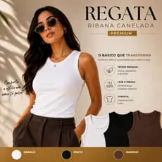 Blusa Regata Feminina Ribana Canelada Premium