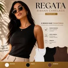 Regata Feminina Canelada Premium Ribana Blusinha Básica