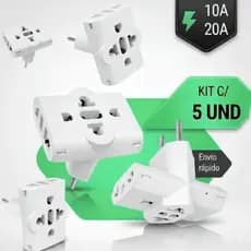 Adaptador de Tomada T Multiuso Triplo 10A Benjamin Plug pino Maciço Durável Universal 110/220v