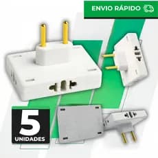 Benjamim Fixo Adaptador de Tomada Triplo 3 Pinos 10A