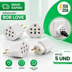 Adaptadores de Tomada Bob LOVE Universal 20A - Serve para Pinos Grossos e Finos