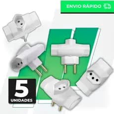 Adaptador Tomada Reforçado Pino Maciço - Aceita Plugs 10A e 20A Bivolt