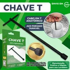 Chave T 10mm Longa 60cm Profissional Para Sacar Agitador De Lavadora Universal