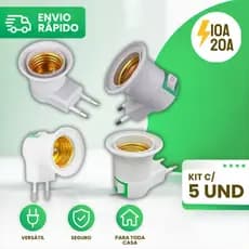 Bocal de Lampada Tomada Soquete 110/220v E27 Botão Liga/ desliga